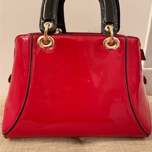 Elegant Red and Black Handbag